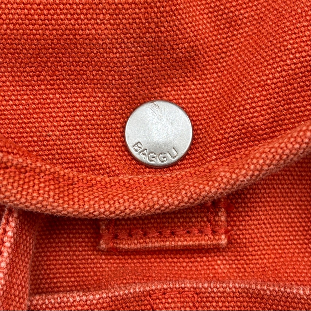 BAGGU Orange Canvas Drawstring Backpack - Picture 3 of 8